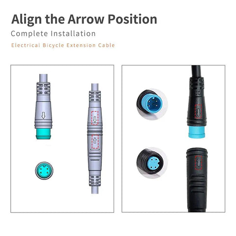Ebike Extension Cable Waterproof 2Pin 3Pin 4Pin 5Pin 6Pin Double Ended Male To Female Connector For Throttle Brake Display Light Signal Lights DIY Install