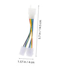 Five Piece Electric Bike Motor Cable Extension Harness Set For Quick Easy Install With Durable Connectors shown with dimensions