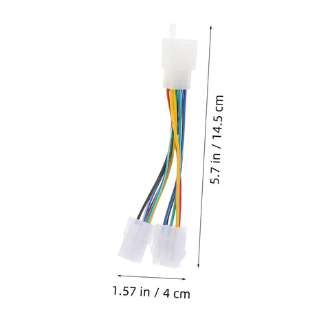 Five Piece Electric Bike Motor Cable Extension Harness Set For Quick Easy Install With Durable Connectors shown with dimensions