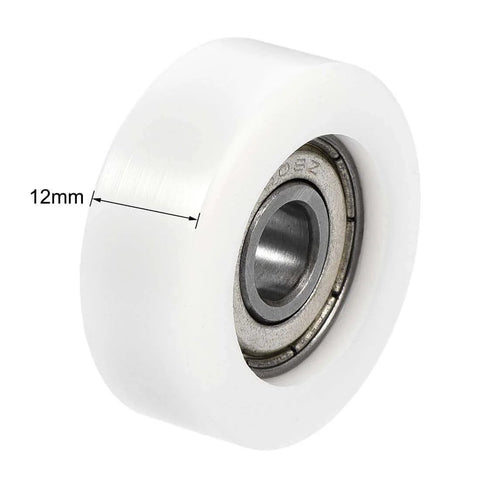 608ZZ Ball Bearing Guide Pulley Roller Wheel 8x32x12mm shown with 12mm thickness, featuring double shielded, chrome steel construction