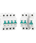 4P MCB Miniature Circuit Breaker With 1000V Voltage Rating And 6KA Fault Current Capacity showing multiple sizes for din rail snap fit.