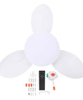 Omquot Recessed Ceiling Fan Light Small 25 Inch Silent DC Motor Dimmable LED 6 Speeds Bedroom Living Room Dining Room Study, Remote Control White Light (White) with modern design and remote control.