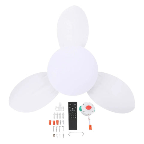 Omquot Recessed Ceiling Fan Light Small 25 Inch Silent DC Motor Dimmable LED 6 Speeds Bedroom Living Room Dining Room Study, Remote Control White Light (White) with modern design and remote control.