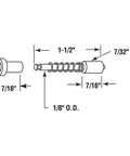 Top Shelf Diecast Window Screen Plunge Pin Rollers Solid Zinc Spring Locks diagram with measurements for precise installation.