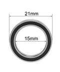 Top Shelf Heavy Duty 6702 2RS Deep Groove Ball Bearings 15Mm By 21Mm By 4Mm view showing dimensions and double sealed design.