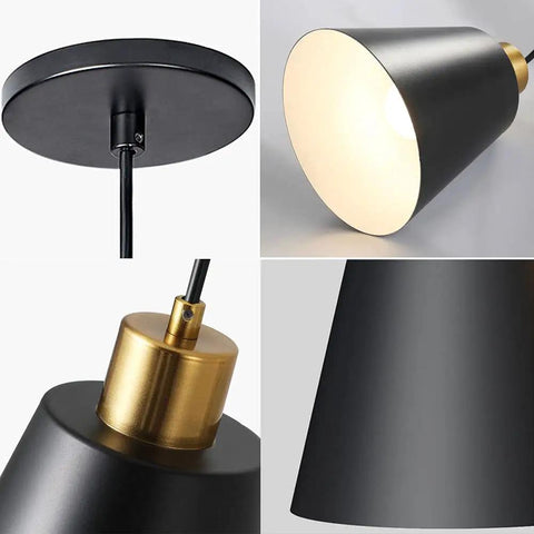 Three Pack Modern Black Pendant Lights For Kitchen Island And Dining Room With 59.1 Inch Cords Matte Black Finish E26 Bulb Compatible 6.10 By 7.48 Inch Dome Lampshade Hanging Light