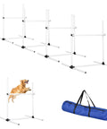 Dog Agility Jump Training Kit With Four Adjustable Hurdles And Storage Bag for Indoor Outdoor Obstacle Course Training Easy Setup