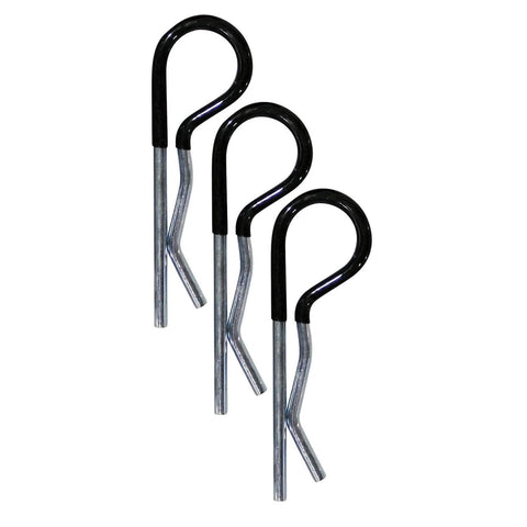 Heavy Duty Cotter Clip Set For Trailer Hitches 3 Pack Fits One Half Inch And Five Eighth Inch Pins Class 1 Through 4 Receiver Keeps Ball Mount Pin From Falling Out Durable Steel Construction