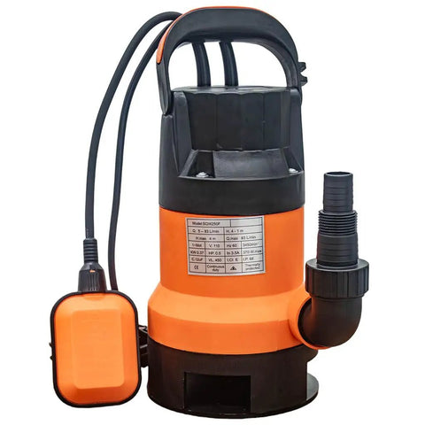 Heavy Duty 0.5 Hp Submersible Utility Pump Delivering A Sweet 3500 GPH Flow Rate, 110V Portable Sump Pump with handle and hose connection.