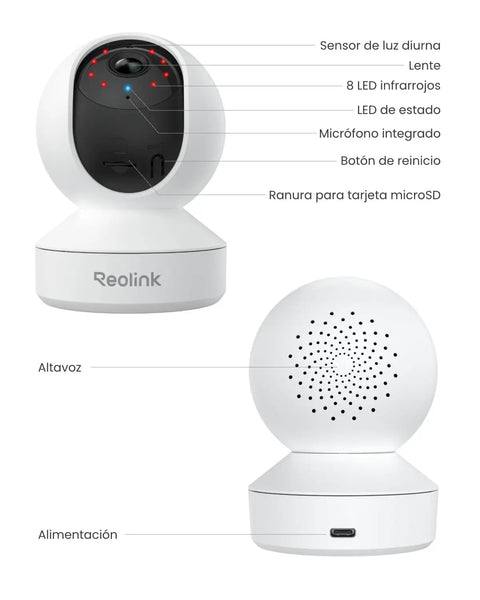 Outdoor Plug In Wi Fi Security Camera With 5MP HD Video And 3X Optical Zoom For Home Surveillance No Brainer App Control front and back view