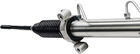 Close-up of hydraulic power steering rack and pinion assembly replacement for Chevy Silverado GMC Sierra 2007-2014 RWD and 4x4.