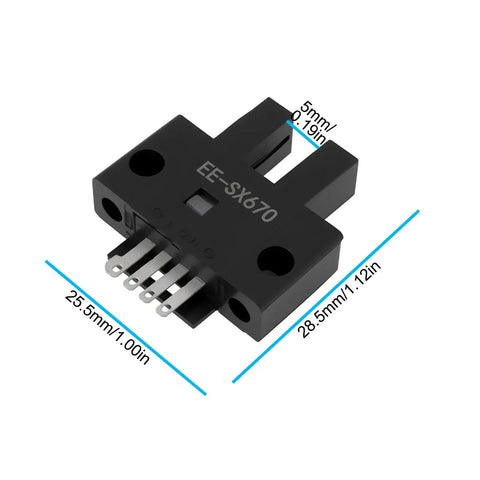 SX670P Slot Type Photoelectric Sensor 25.5 by 28.5 mm with U-shaped slot for non-contact detection