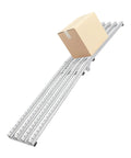 Ultra Handy Collapsible Foldable Roller Conveyor Slide 78.74 By 11.81 Inches For Quick Onsite Setup Extendable Belt Conveyor With Durable Welded Frame And Compact Pack For Material Handling, with box on rollers