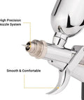 Heavy Duty Gravity Feed Dual Action Pistol Grip Airbrush With Adjustable Flow Control and Killer Fine Detail Spray Gun nozzle and grip.