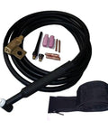 Beast 200 Amp Air Cooled TIG Welding Torch WP 26FV 25R with gas valve, power cable, and accessories for aluminum and steel welds