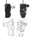 DC 24V Wire Feed Motor For Welder Soldering Wire Feeder Machine with design schematic and side view