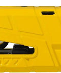 Granit Detecto XPlus 8077 Motorcycle Disc Lock Alarm With 100 dB Beep Auto Activates SRA Approved Yellow Security Lock Side View