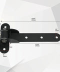 2 Pack Heavy Duty Gate Hinges 180 Degree Swing With Ball Bearings Built From Carbon Steel, showing detailed measurements