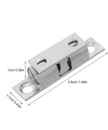 Solid Silver Copper Cabinet Door Rollers With Silent Close And Rust Resistant Finish, 10 Pack secure hardware close-up view