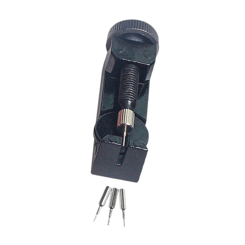 Watch Chain Link Remover And Strap Adjuster Repair Kit With Spring Bar Tool And Pin Replacements Steel Design Black