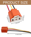 Heavy Duty 2 Pack H4 9003 HB2 Female Pigtail Socket Wiring Harness Ceramic Headlight Connector Adapter showing sizes and colors of wiring.