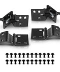 Heavy Duty Front Door Hinge Set In Matte Black Paint Fits Chevy And Gmc Pickup Suburban K5 Blazer Jimmy 1967 To 72, includes bolts.