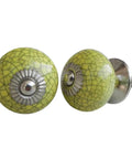 50 Pack Top Shelf Ceramic Crackle Yellow Drawer Knobs For Kitchen Cabinet Hardware And Decorative Dresser Pulls With Rust Free Build And No Sweat Mounting For Fresh Home Renovations, textured yellow knobs.