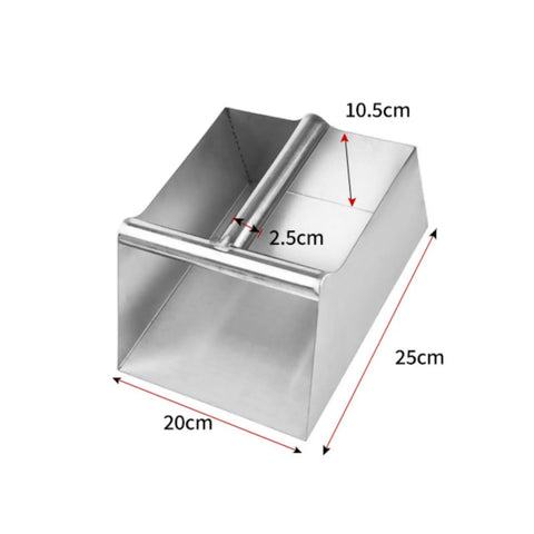 Heavy Duty Stainless Steel Dustpan With Rugged Metal Scoop And Ergonomic Handle For Debris Cleanup In Workshops, Warehouses, Farms And Home Use, Rust Resistant, Easy Grip, Pro Grade Cleanup Tool, 20x25cm