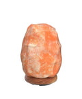 Himalayan Salt Lamp USB Powered With Touch Dimmer Natural Pink Crystal 5 To 7 Lbs on Neem Wood Base
