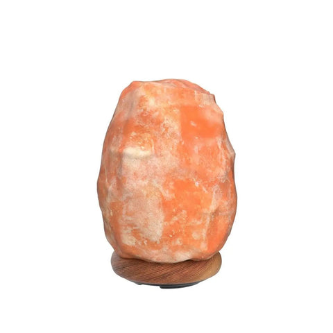 Himalayan Salt Lamp USB Powered With Touch Dimmer Natural Pink Crystal 5 To 7 Lbs on Neem Wood Base