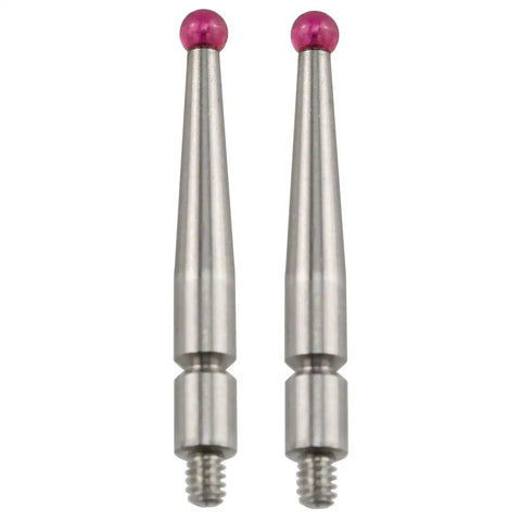 Two Pack Ruby Tip Contact Points For Dial Test Indicator M1.6xD2.0xL20.9 Ruby Ball Head Probes side view