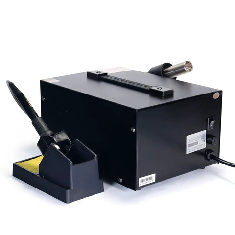 Pro Grade Desoldering Air Pump And Hot Air Rework Station with Digital Display for Soldering, side view