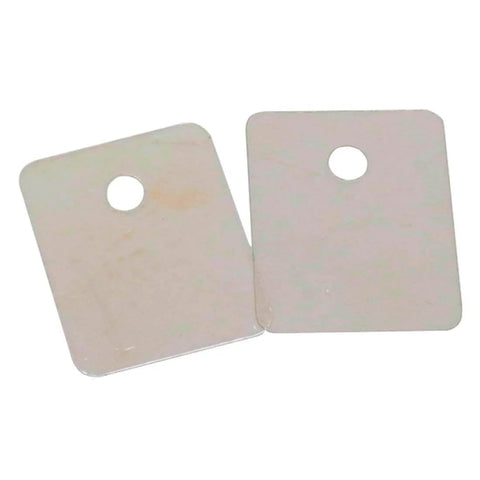 Two Mica Insulating Sheets with holes, size 0.86x0.7x0.003 inches, for microwave repairs, pack of 500, heat-resistant pads for models 18x22mm.