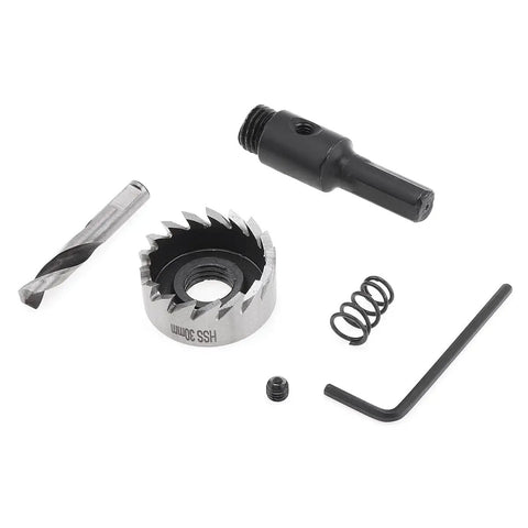 Five Piece Hole Saw Set From 16mm To 30mm HSS Cutter Kit For Stainless Steel Wood Aluminum And Plastic with accessories
