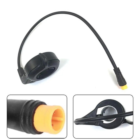 Thumb Throttle For Electric Ebikes And Scooters 3 Pin Waterproof Right Side Handlebar Accelerator With Finger Control, cable view