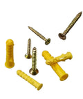 Heavy-Duty 180-Piece Self-Tapping Anchor Kit With Plastic Expansion Tubes And Cross Screws No-Prep Install Yellow Zinc Plated Carbon Steel Drywall Anchors For Strong Wall Mounts, assorted anchors and screws