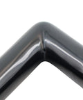 Close-up of Electroplated Aluminum Quill Bicycle Stem 31.8mm Clamp, Black finish, showing the corner detail and reflective surface.
