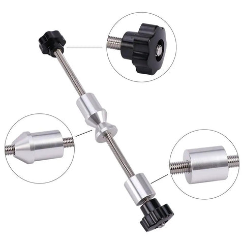 Thru Axle Adapter For Truing Stands, Pro Grade Quick Install Wheel Truing Tool For 12mm 15mm 20mm Through Axles, silver, close-up view