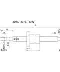 SFU3210 C7 Precision High Performance Ball Screw Kit 1250Mm With Single Nut Dual Support Brackets And Beefy Taper Coupler For Cnc Router Flat Out Shop Builds technical drawing showing dimensions and components.
