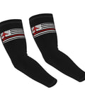 Cool Ice Silk Arm Sleeves featuring Fly US Flag and Aviation Wrench Design for sun shielding and summer performance.
