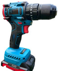 Badass 21V Rechargeable Cordless Drill Kit with 10mm Keyless Chuck and Dual Speed Settings featuring a side view of the drill.