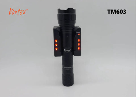 Emergency LED Wall Mount Flashlight TM603 1000 Lumen High Power Tactical Light with wall mount and orange indicator lights