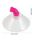 High Pressure Atomizing Sprayer Nozzles With Windproof Guards, 10cm diameter, pink nozzle with clear guard, side view.