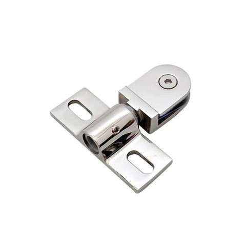 Beefy Stainless Steel Shower Door Hinges Two Pack For Frameless Glass Enclosure, Heavy Duty Pivot Hinges For Smooth Swing, front view