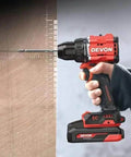 20V Brushless Cordless Drill Driver 55Nm Torque 10Mm Chuck With 2X5Ah Batteries in use drilling into wood