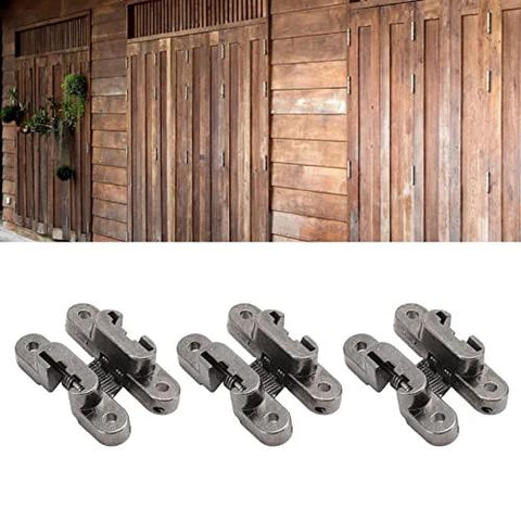 Invisible 180 Degree Zinc Alloy Cross Hinges For Cabinets And Wooden Doors Dope Hidden Hardware 43mm Mini Door Hinges Set
