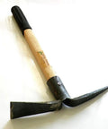 Mid Size Hand Held Forged Adze Hoe Mattock For Digging And Weeding, Beefy Heavy Duty Steel Cultivator With Fiberglass Handle, 14 Inch