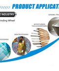 Image showing applications for a 4 In 1 Grinding Wheel Pro Grade For Sharpening Woodturning Tools And High Speed Steel Blades.