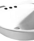 Mezzo Semi Countertop Bathroom Sink With 4 Inch Center Faucet Holes Self Rimming White Drop In Lavatory Includes Template And Mounting Hardware