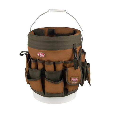 Five Gallon Bucket Canvas Tool Organizer With 56 Pockets 40 Outside 18 Inside Interior Loops For Hammers Drills Pry Bars And Long